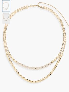 Nadri 18K Gold Vermeil CZ Layered Block Chain Necklace